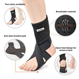 NEOFECT Drop Foot Brace Black Right AFO Foot Drop Brace for Walking (Large size), Drop Foot Brace with Shoes, Stroke Recovery Equipment, Soft Night Splint for Foot Drop, Foot Drop Brace for Sleeping, Adjustable Ankle Brace(25)