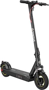 eskute max electric scooter, 450w motor, up to 18.6 mph and 35 miles range, 10" solid tires commuter electric scooter for adults, folding commuting electric scooter with double braking system and app