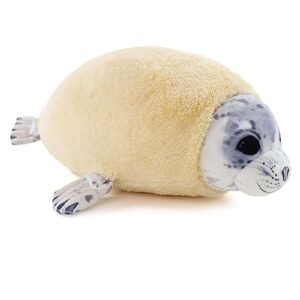 chubby blob young seal pillow soft plushies, cute ocean stuffed animals plush toy, room decor,throw pillow doll big plush toys gift for girlfriend,boys, girls (small(12 in))