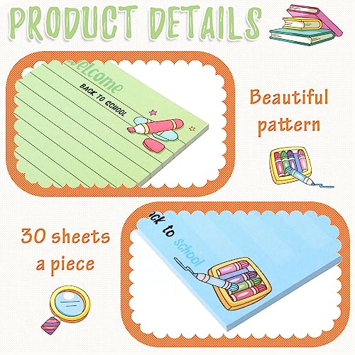 Lincia 36 Pack Cute Back to School Funny Notepads 3.94 x 2.95 Inches Lined Writing Note Pads Memo Pads for School Office Home Students Teachers Coworkers Gifts Supplies, 30 Sheets in Each Pad