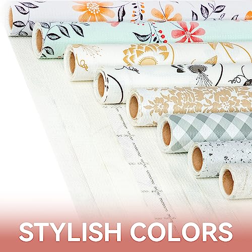 RAY STAR Shelf Liner, 12 Inch x 10 Feet Non Adhesive Golden Leaves Floral Cabinet Liner for Pantry Drawer Vanity, Strong Grip Non Slip Waterproof, Shelf Liners for Kitchen Cabinets Organization
