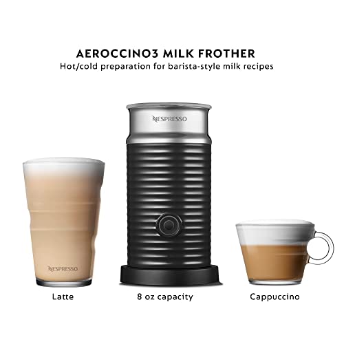 Nespresso Vertuo POP+ Deluxe Coffee and Espresso Machine by Breville with Milk Frother, Titan Medium
