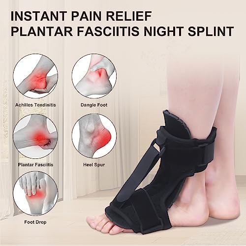 Plantar Fasciitis Night Splint, Plantar Fasciitis Achilles Tendinitis Pain Relief, Adjustable Straps Plantar Fasciitis Relief, Plantar Fasciitis Brace with Arch Support, for Men Women (1pcs)