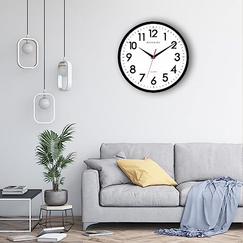 Eimtopy Wall Clock 10 Inch Silent Quality Quartz Battery Classic Digital Clock Modern Wall Clock for Office Bedroom Living Room Kitchen Home School Decor