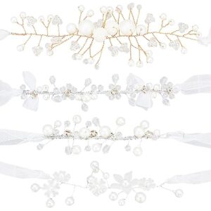 webeedy 4 pcs wrist corsage wedding bridal bridesmaid hand flower wristlet bracelet for wedding decorations prom