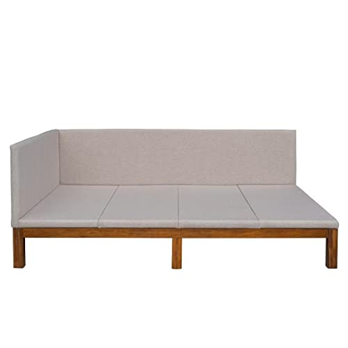 Ayvbir Sofa Bed Full Size Upholstered Daybed,Classic Mid-Century Simple Modern Design Daybed Frame with Linen Fabric Bed Sofa for Bedroom Living Room,Beige