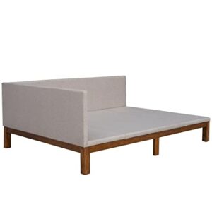 Ayvbir Sofa Bed Full Size Upholstered Daybed,Classic Mid-Century Simple Modern Design Daybed Frame with Linen Fabric Bed Sofa for Bedroom Living Room,Beige