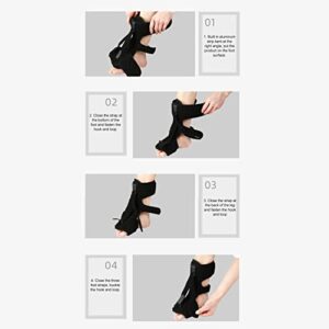 Plantar Fasciitis Night Splint, Foot Drop Support Brace, Adjustable Night Foot Splint for Women and Men (Black)