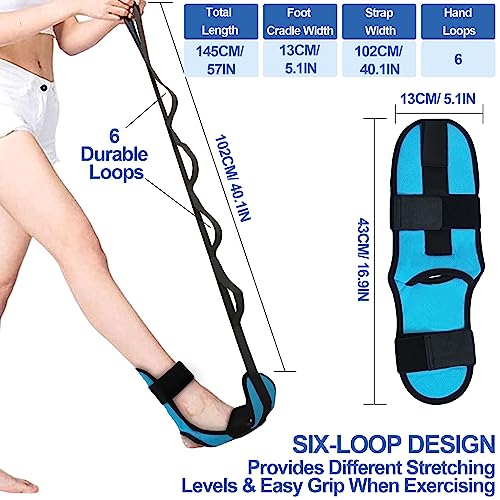 EXCYINSI Fascia Stretcher & Plantar Fasciitis Stretcher - Calf and Foot Stretcher for Relieving Plantar Fasciitis, Achilles, Hamstring, Heel Spurs&Drop Foot, Adjustable Yoga Strap for Dance&Gymnastics