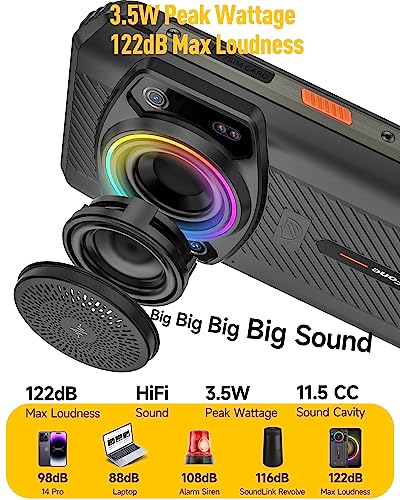 Ulefone Rugged Unlocked Phones 2023, Armor 21 122db Louder Speaker, 16+256GB, 9600mAh, 64MP+24MP Cameras, Android 13, IR Blaster, uSmart/Dock Charge Supported Rugged Smartphones T-Mobile, Black