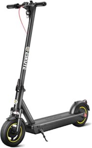 eskute max electric scooter, powerful 450w motor, 30 miles range, 18.6 mph speed, 10" pneumatic tires electric scooter adults, 265 lbs max load, folding commuter e scooter with double braking system
