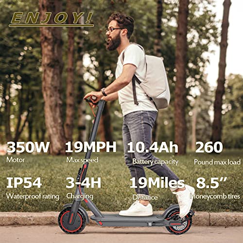 Electric Scooter for Adults Teens,350W Electric Scooter Up to 19MPH & 19-21Miles Range Sport Foldable Scooter Double Braking Electric Scooters for Commuter,8.5" Tires Electric Scooter for Adults