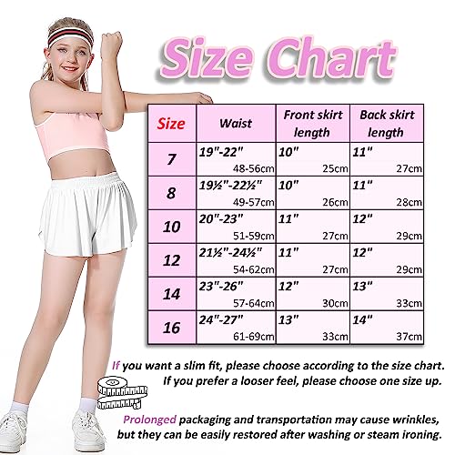 Flowy Shorts Girls Butterfly Tennis Skirts for Girls Teen Preppy Clothes Kids Running Activewear Athletic Skort Size 8