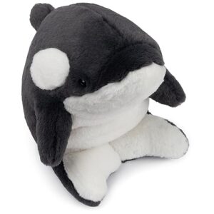 gund flynn orca whale plush, premium whale stuffed animal for ages 1 and up, black/white, 10”