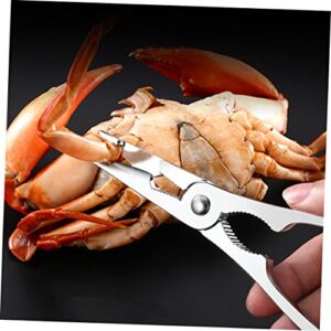 UPKOCH 3pcs Crab Eating Tool Stainless Steel Forks Shears Heavy Duty Oyster Crackers Crab Leg Utensils Seafood Eating Utensils Seafood Utensils Crab Opener Clamp Crab Clamp Crab Leg Clamp