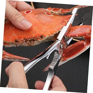 UPKOCH 3pcs Crab Eating Tool Stainless Steel Forks Shears Heavy Duty Oyster Crackers Crab Leg Utensils Seafood Eating Utensils Seafood Utensils Crab Opener Clamp Crab Clamp Crab Leg Clamp