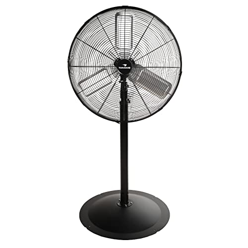 Tornado 24 Inch High Velocity Oscillating Metal Pedestal Fan Commercial, Industrial Use 3 Speed 7600 CFM 1/4 HP 6.6 FT Cord UL Safety Listed