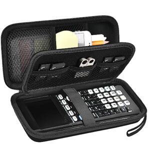 graphing calculator case for texas instruments ti-84 plus ce color graphing calculator, also fits for ti-83 plus/for casio fx-9750gii, large capacity for pens, cables and other accessories (black)