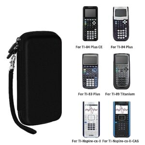 Graphing Calculator Case for Texas Instruments TI-84 Plus CE Color Graphing Calculator, Also Fits for TI-83 Plus/for Casio fx-9750GII, Large Capacity for Pens, Cables and Other Accessories (Black)