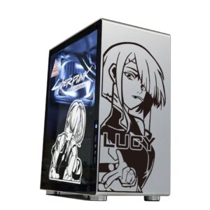 Cyberpunk: Edgerunners Sticker for PC Case,Anime Decor Decals for ATX Computer Chassis Skin,Waterproof Easy Removable (Black and White)