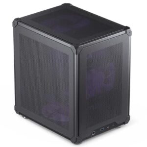 JONSBO C6 Black Mini MATX Mesh Case,Simple Compact Desktop Micro ATX Chassis,Upper Cover/Side Panel Tool-Free Open pc case, ATX Power Bite (L185mm Max.),Support 75mm CPU Cooler,GPU200-255m