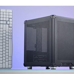 JONSBO C6 Black Mini MATX Mesh Case,Simple Compact Desktop Micro ATX Chassis,Upper Cover/Side Panel Tool-Free Open pc case, ATX Power Bite (L185mm Max.),Support 75mm CPU Cooler,GPU200-255m