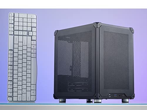 JONSBO C6 Black Mini MATX Mesh Case,Simple Compact Desktop Micro ATX Chassis,Upper Cover/Side Panel Tool-Free Open pc case, ATX Power Bite (L185mm Max.),Support 75mm CPU Cooler,GPU200-255m