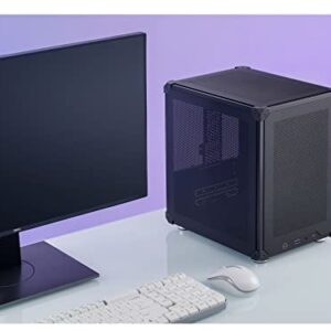 JONSBO C6 Black Mini MATX Mesh Case,Simple Compact Desktop Micro ATX Chassis,Upper Cover/Side Panel Tool-Free Open pc case, ATX Power Bite (L185mm Max.),Support 75mm CPU Cooler,GPU200-255m