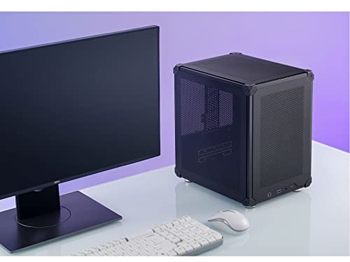 JONSBO C6 Black Mini MATX Mesh Case,Simple Compact Desktop Micro ATX Chassis,Upper Cover/Side Panel Tool-Free Open pc case, ATX Power Bite (L185mm Max.),Support 75mm CPU Cooler,GPU200-255m