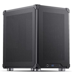 JONSBO C6 Black Mini MATX Mesh Case,Simple Compact Desktop Micro ATX Chassis,Upper Cover/Side Panel Tool-Free Open pc case, ATX Power Bite (L185mm Max.),Support 75mm CPU Cooler,GPU200-255m