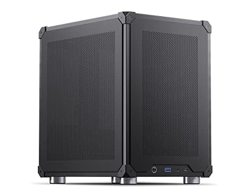 JONSBO C6 Black Mini MATX Mesh Case,Simple Compact Desktop Micro ATX Chassis,Upper Cover/Side Panel Tool-Free Open pc case, ATX Power Bite (L185mm Max.),Support 75mm CPU Cooler,GPU200-255m