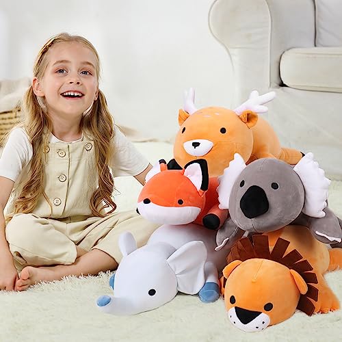 WeBingo Weighted Stuffed Animals, 24" Weighted Fox Plush Toy 4.2 Lb Soft Pillow Cute Giant Plushie Gifts for Kids & Adults(Fox)