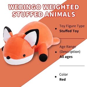 WeBingo Weighted Stuffed Animals, 24" Weighted Fox Plush Toy 4.2 Lb Soft Pillow Cute Giant Plushie Gifts for Kids & Adults(Fox)