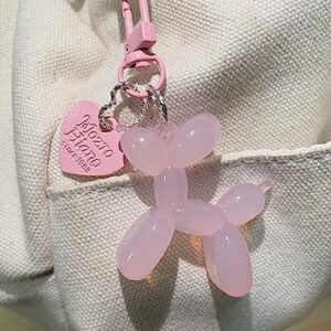 LAEKOU Jelly Balloon Dog Design Keychain for Women, Cute Light Pink Girls Key Chain, Key Chains Accessories for Car Keys