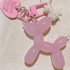 LAEKOU Jelly Balloon Dog Design Keychain for Women, Cute Light Pink Girls Key Chain, Key Chains Accessories for Car Keys