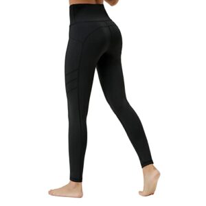 vnnink Leggings for Women,high Waisted Yoga Pants with pocktes,Black Tummy Control Workout Compression Leggings,Running,Gym,Womens Soft Hiking,Athletic,Fittin Spandex Leggings-05S