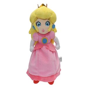 rgvv super all star collection princess peach plush multicolor pink skirt yellow hair and crown 10.6“