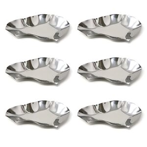 honbay 6pcs stainless steel oyster shells reusable food shell pans clam grilling shells kitchen metal oyster dish for cooking seafood scallop shrimp