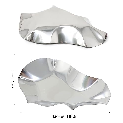 Honbay 6PCS Stainless Steel Oyster Shells Reusable Food Shell Pans Clam Grilling Shells Kitchen Metal Oyster Dish for Cooking Seafood Scallop Shrimp