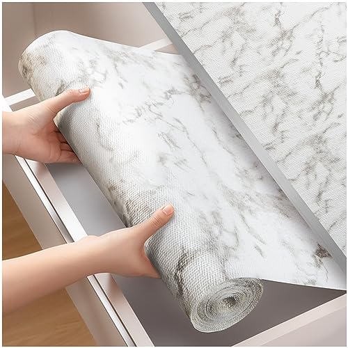 Drawer Liner Shelf Liners for Kitchen Cabinets: Non-Slip Cabinet Liner Non Adhesive Liner for Drawers and Cabinets for Kitchen Cupboard, Dresser Drawer, and Storage Organizer, White, 12 in X 10 FT