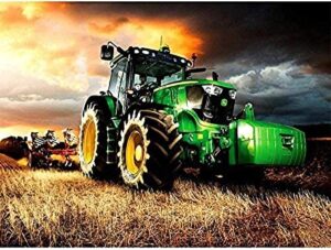 eiialerm cross-stitch kits tractor farm 11ct printed beginners cross stitch kits,stamped embroidery kits for adults wall art home decoration -16x20 inch