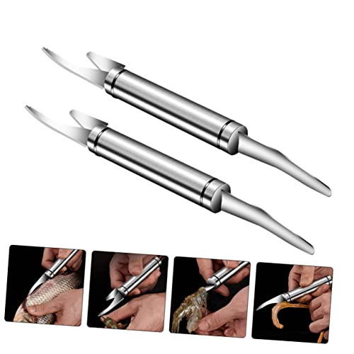 BESTonZON 2pcs Shrimp Opener Fish Maw Knife Couch Set Multi Purpose Cleaner Crab Tools Shrimp Line Tool Prawn Peeler Shrimp Line Cutter Ergonomic Shrimp Cleaner Shrimp Tool Kitchen Supplies