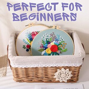 Expression Tees Embroidery Kit for Beginners & Adults - Easy Hand Embroidery Set with Cross Stitch Kits, Beginner Friendly DIY Craft, All-Inclusive Starter Kit Floral Bouquet Designs (#5 Floral)