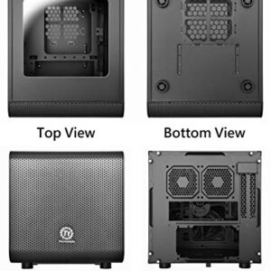 Gigabyte A520I AC & Thermaltake Core V1 SPCC Mini ITX Cube Gaming Computer Case Chassis, Interchangeable Side Panels, Black Edition, CA-1B8-00S1WN-00