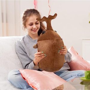 19.2 Inch Weighted Insect Beetle Plush Adorable Realistic Bug Beetle Stuffed Animal for Kids to Hug, Play, and Companionship (Bonus Beetle Keychain)