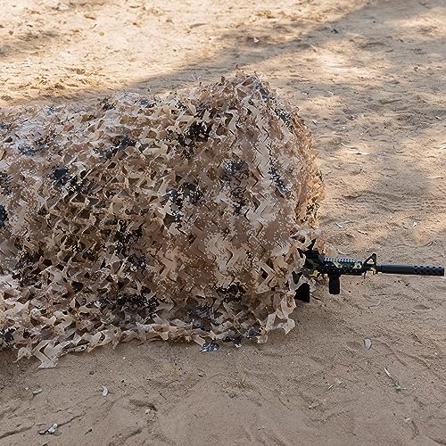 LOOGU Bulk Rolls of Camouflage Netting for Photography Background Camo Decorative Net and Hunting Blinds (Desert Digital, 1.5x5M=5x16.4ft)