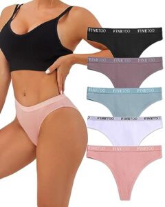 finetoo cotton thongs for women breathable stretch hipster panties sexy thong underwear s-xl