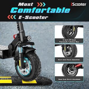 iScooter Electric Scooter Adult, 800W Motor E-Scooter Up to 25 Miles Range, Top Speed 25MPH, 10" Off Road Pneumatic Tires, Adjustable Handlebar Height Foldabable Commuting E Scooter for Adults