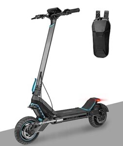 electric scooter adults 30 mph, powerful 1200w motor foldable kick scooter up to 28-37 miles, 10" tires sports scooter commuting electric scooter, double shock absorption and lcd touch screen (grey)