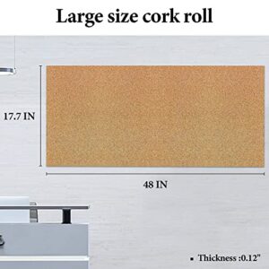 CREHNIL Natural Self Cork Roll with Adhesive Backing 1/8 Inch Drawer Shelf Liner Peel and Stick 18 * 48IN 2 Pack